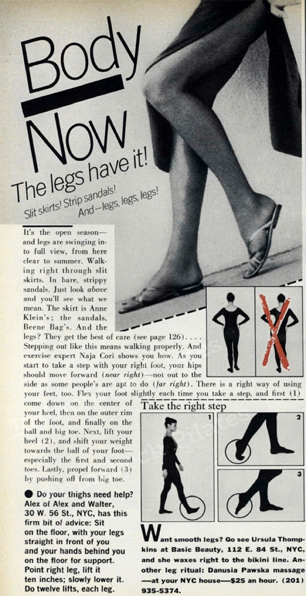 Body Now The Legs Have It. Naja Cori Pilates History Archive Article