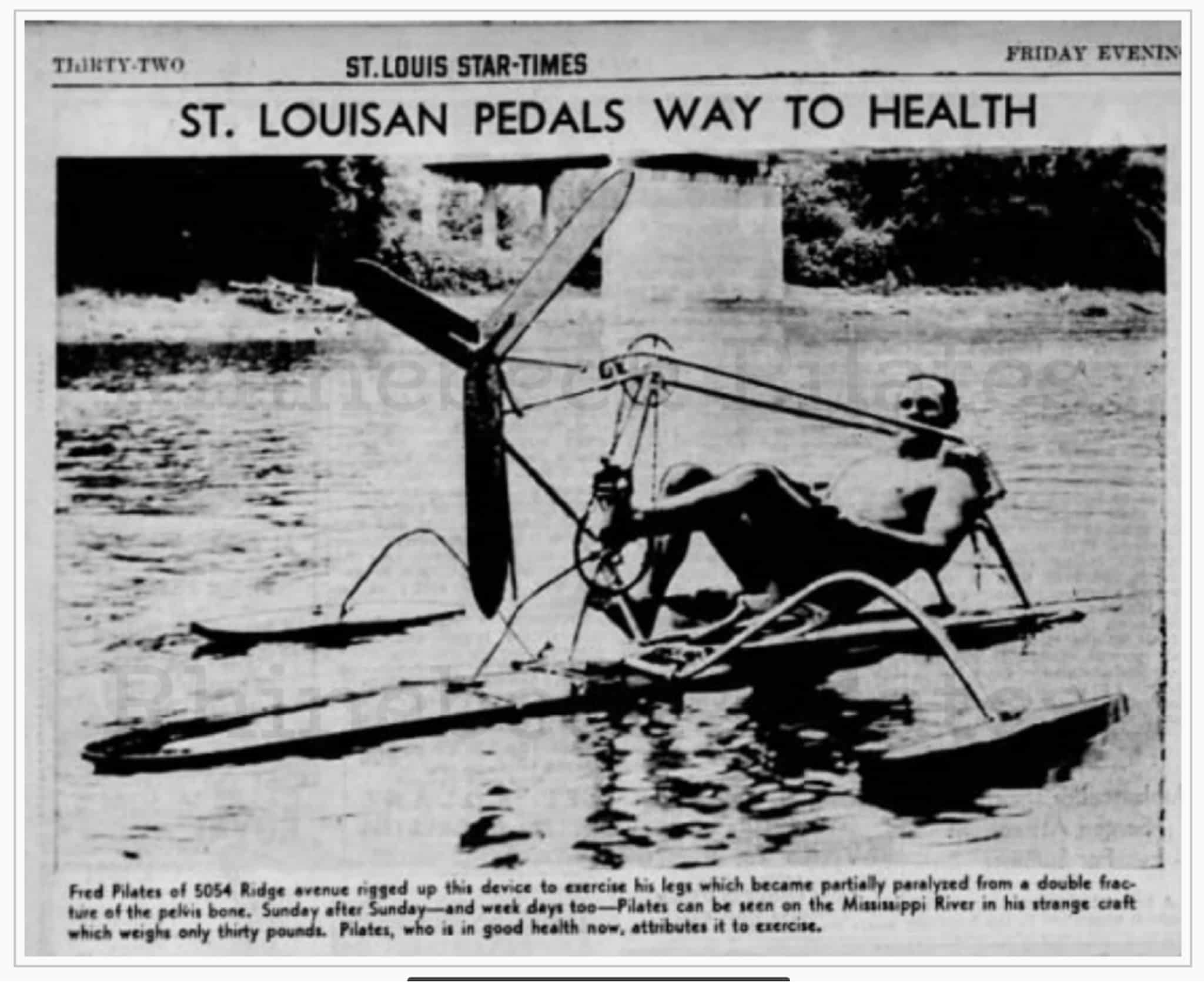 Fred Pilates Article"St. Louisan Pedals Way to Health"