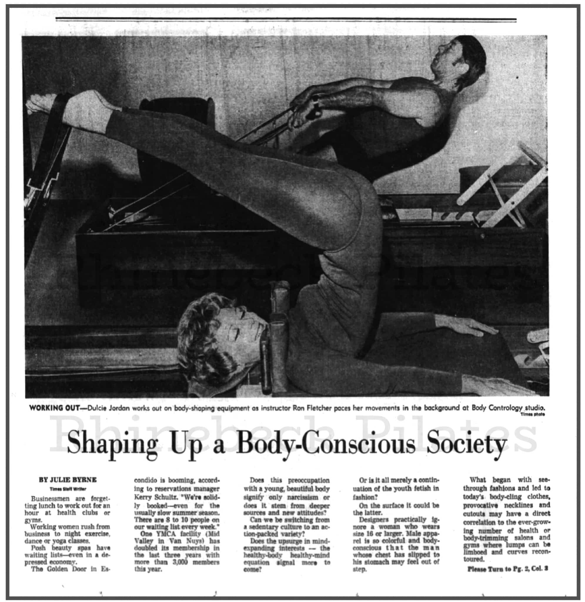 Ron Fletcher archive article "Shaping Up a Body-Conscious Society"