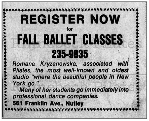 Romana Kryzanowska ballet classes pilates archive article