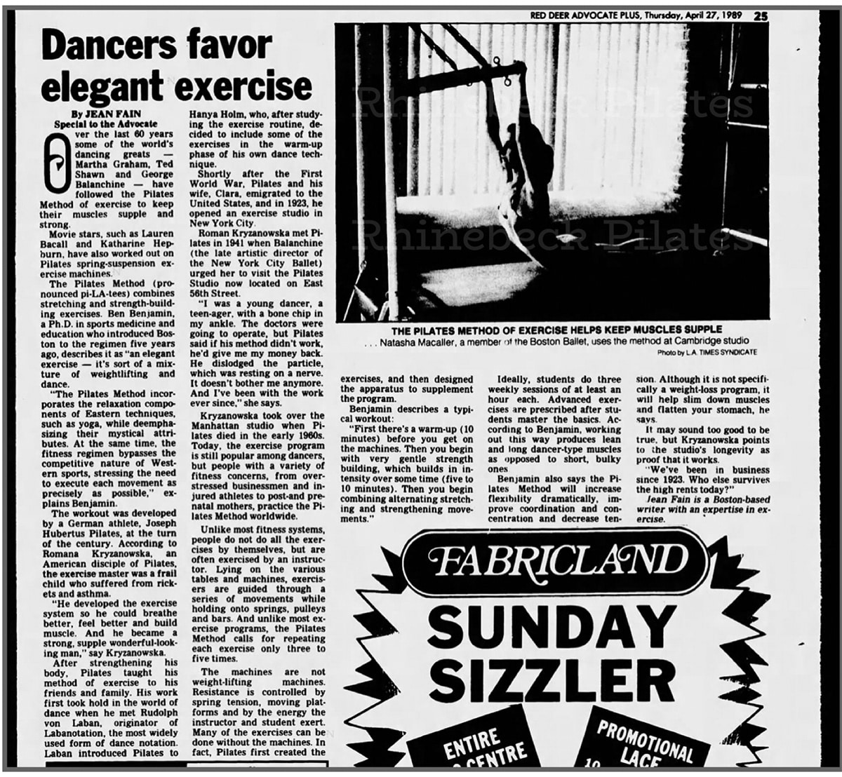Romana Kryzanowska dancers favor elegant exercise pilates archive article