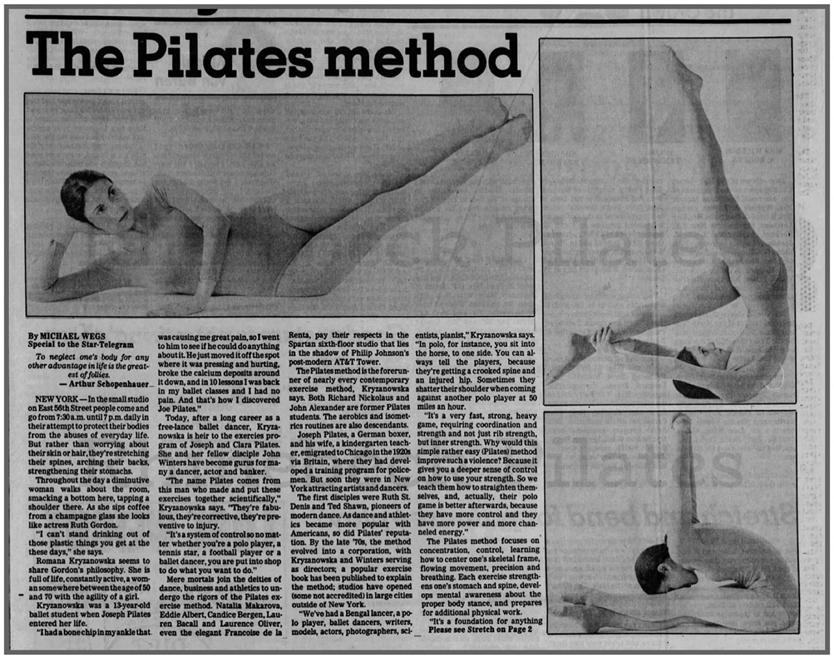 Romana Kryzanowska pilates method pilates archive article