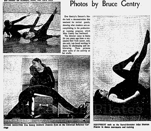 Even Gentry pilates history exercise photos by Bruce Gentry