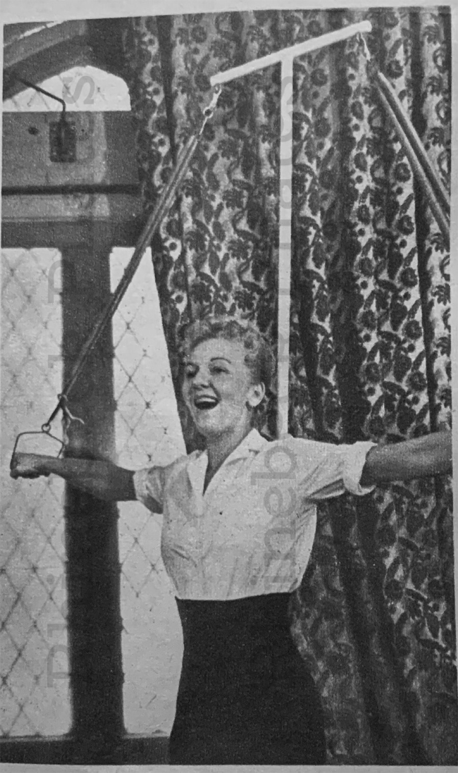 William Herman and Mary Martin with punching bag