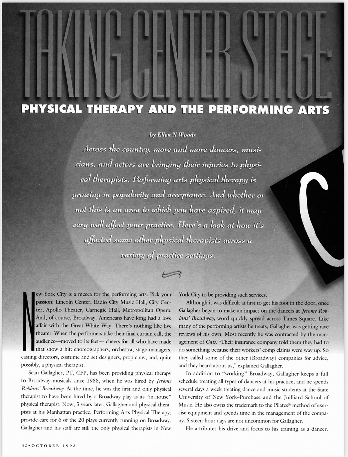 PT Magazine Performing Arts pilates archive article 1