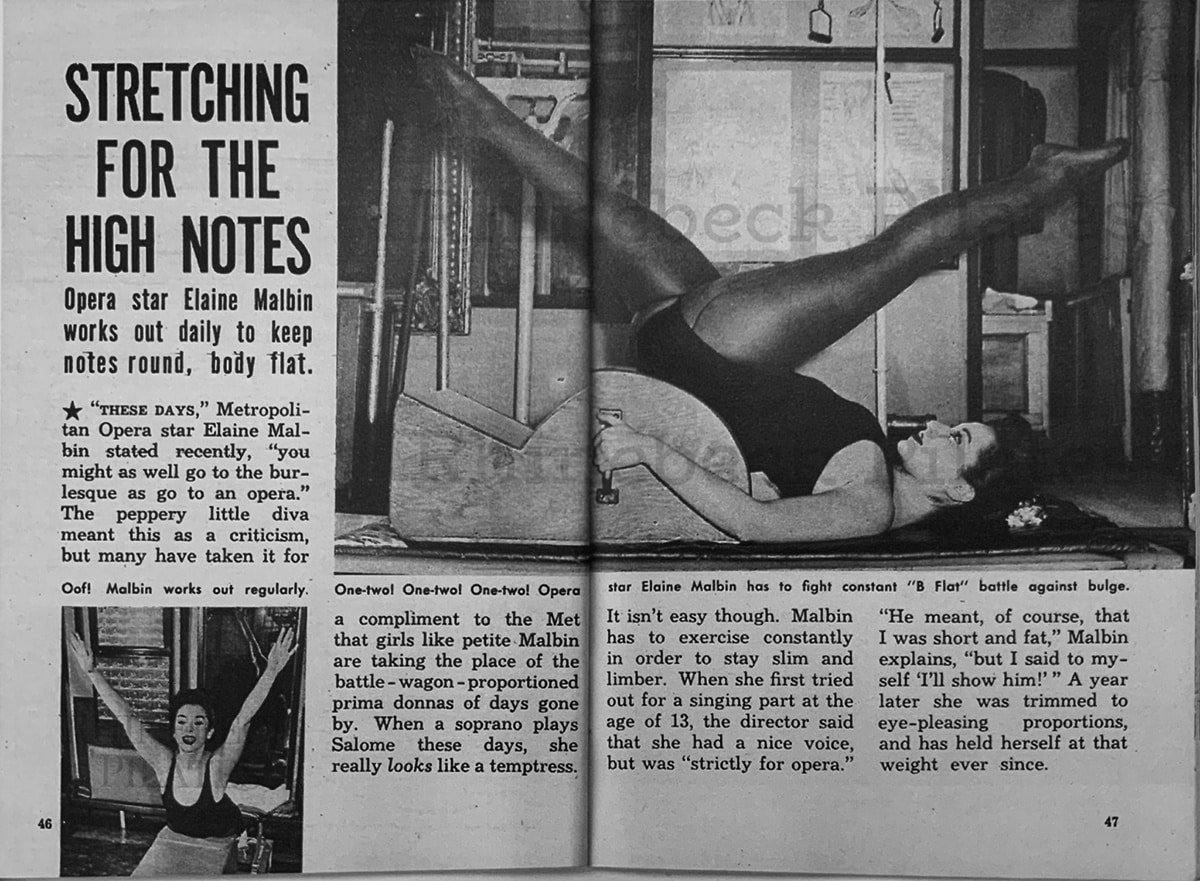 Elaine Malbin Stretching High Notes pilates history archive article