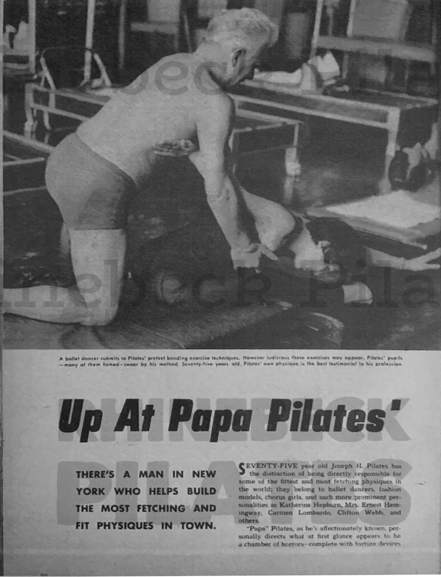 Up at Papa Pilates' rare joe pilates history archive article