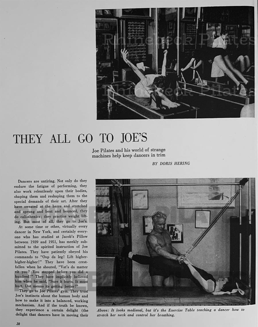 They All Go to Joe's Rare pilates history archive article