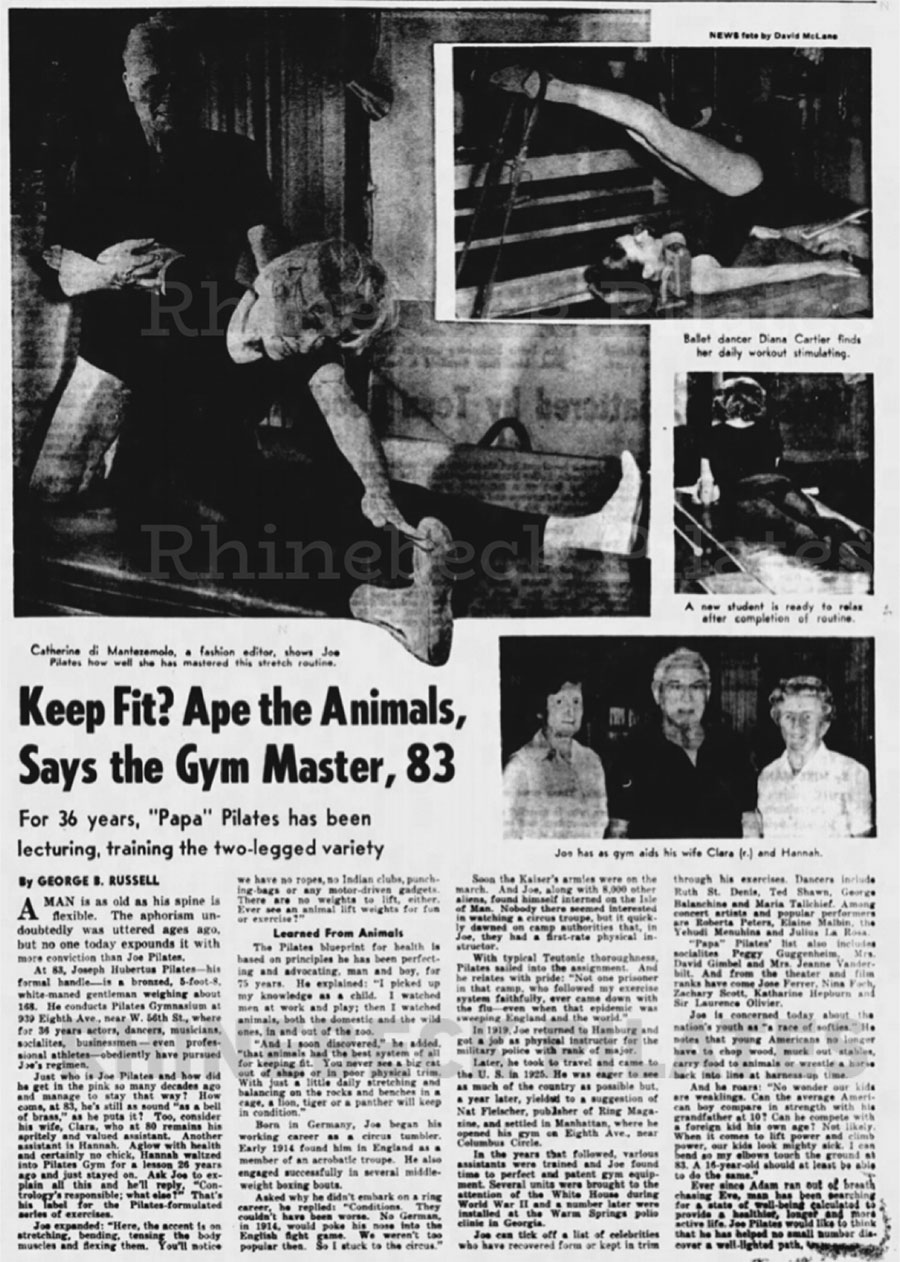 Joseph Pilates Keep Fit Ape Animals-gym Master archive article