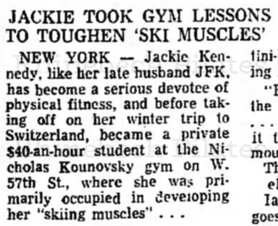 Kounovsky Jackie Kennedy pilates archive article