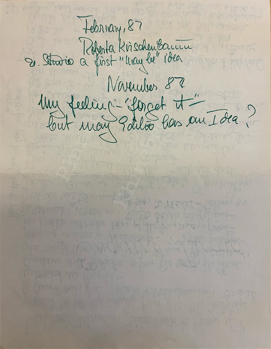Carola Trier personal note Mrs Harry Kitselman