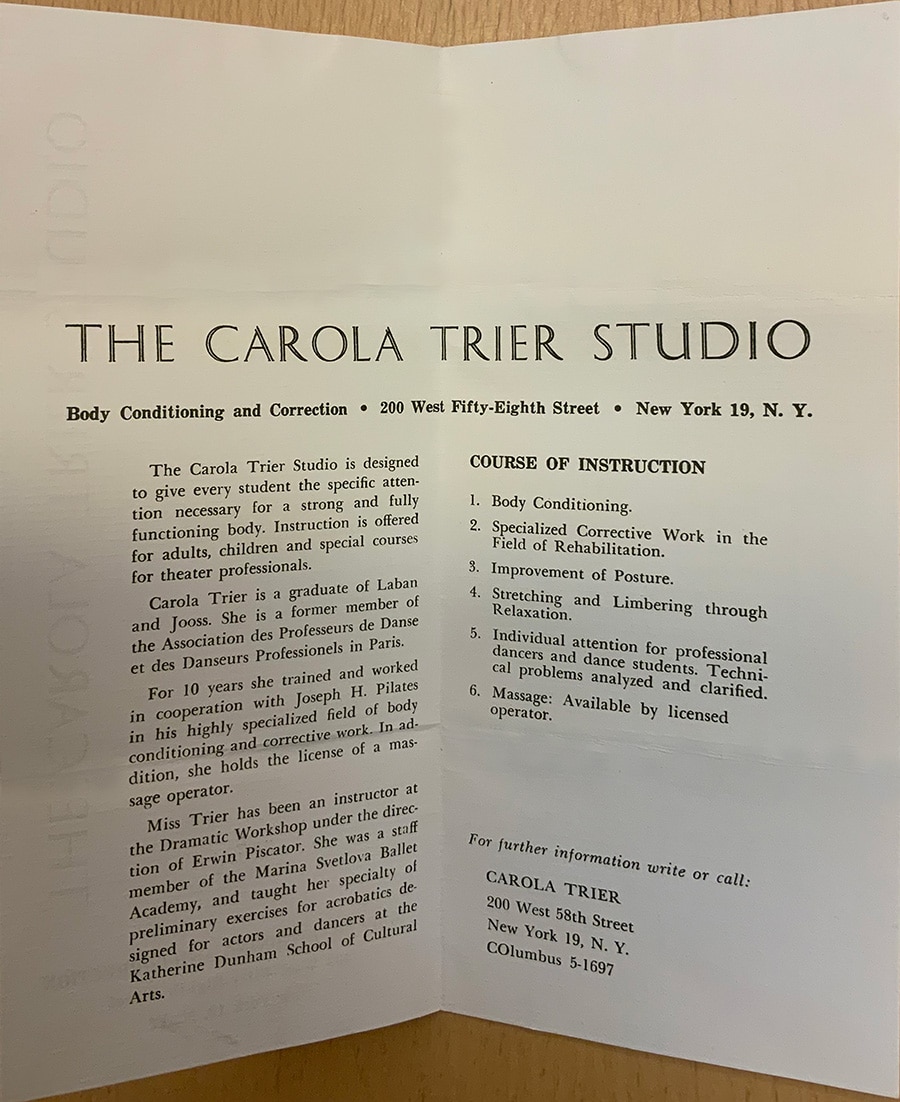 Carola Trier marketing brochure