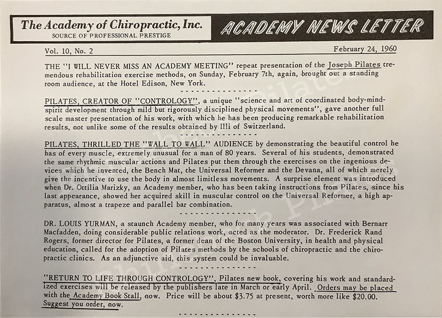 Joe Pilates Article Academy Chiropractic