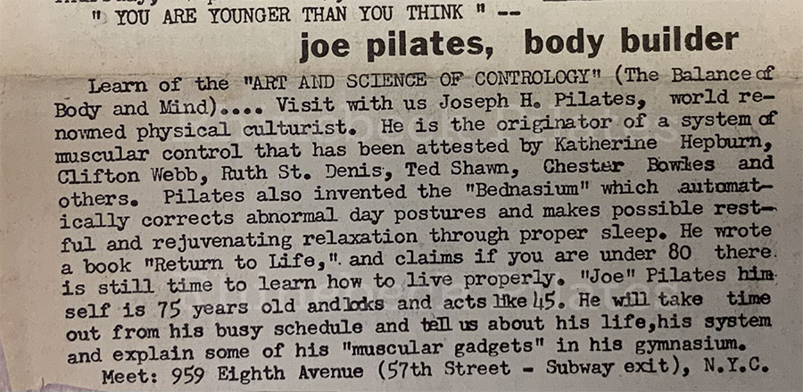 Joseph Pilates Article "You're Younger than You Think"