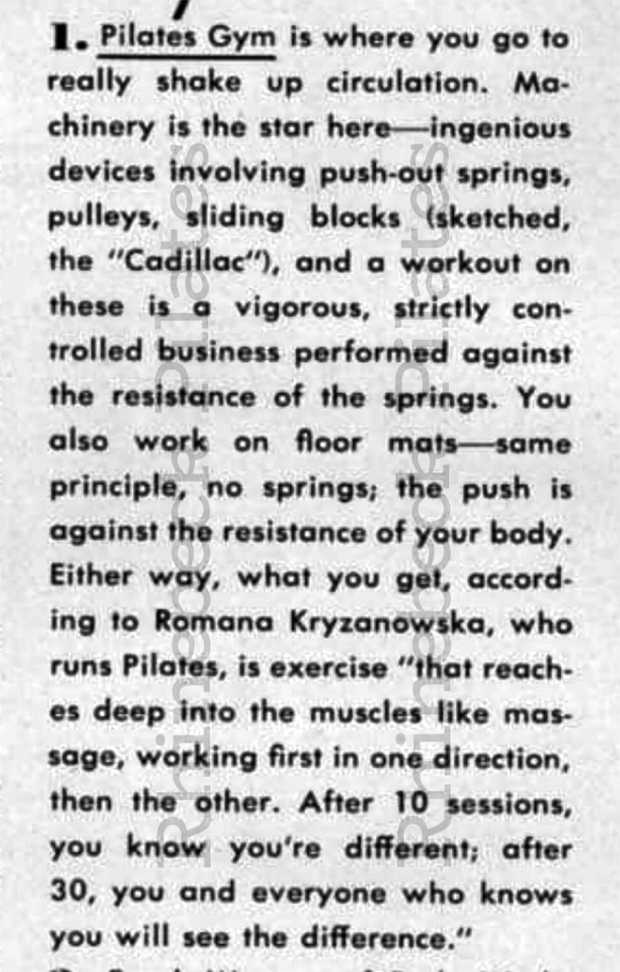 Exercise The Right One for You Pilates History Archive
