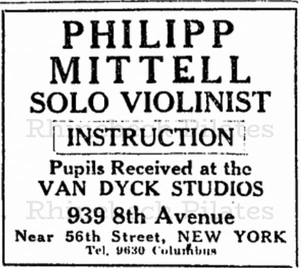 Studio ad for Philipp Mittell- solo violinist