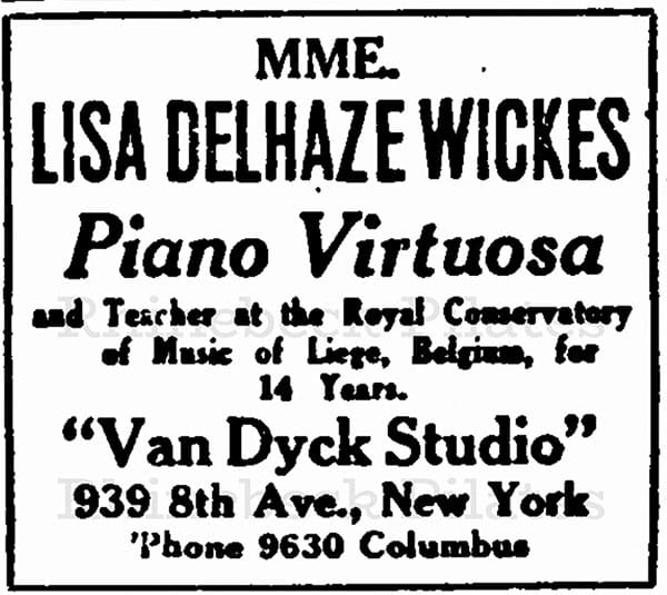 studio ad for Lisa Delhaze Wickes- piano virtuosa