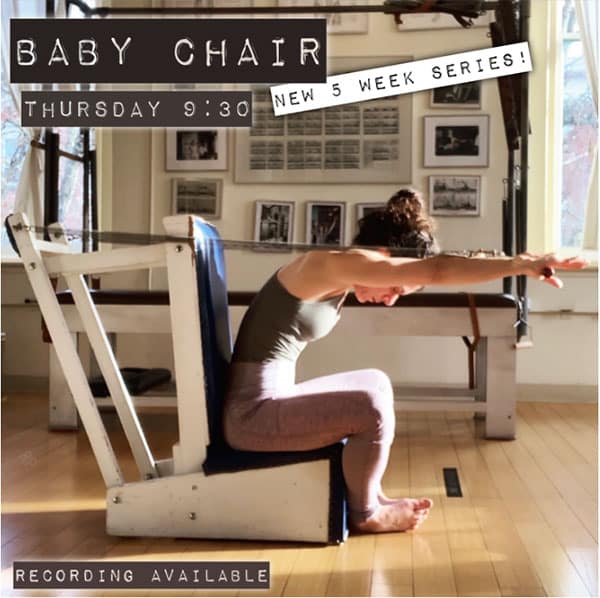 Baby Chair virtual Online Pilates Classes starting January 2023