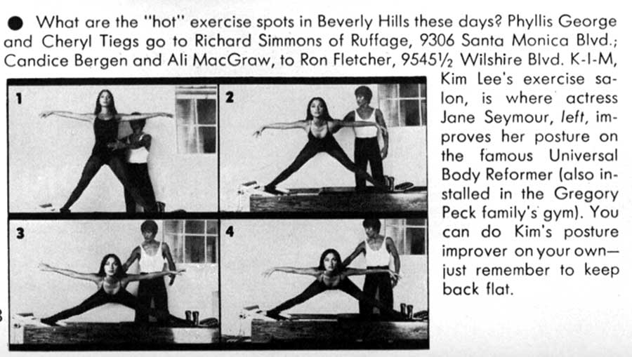 Hot Spot Exercise Kim Lee with Jane Seymore pilates archive article