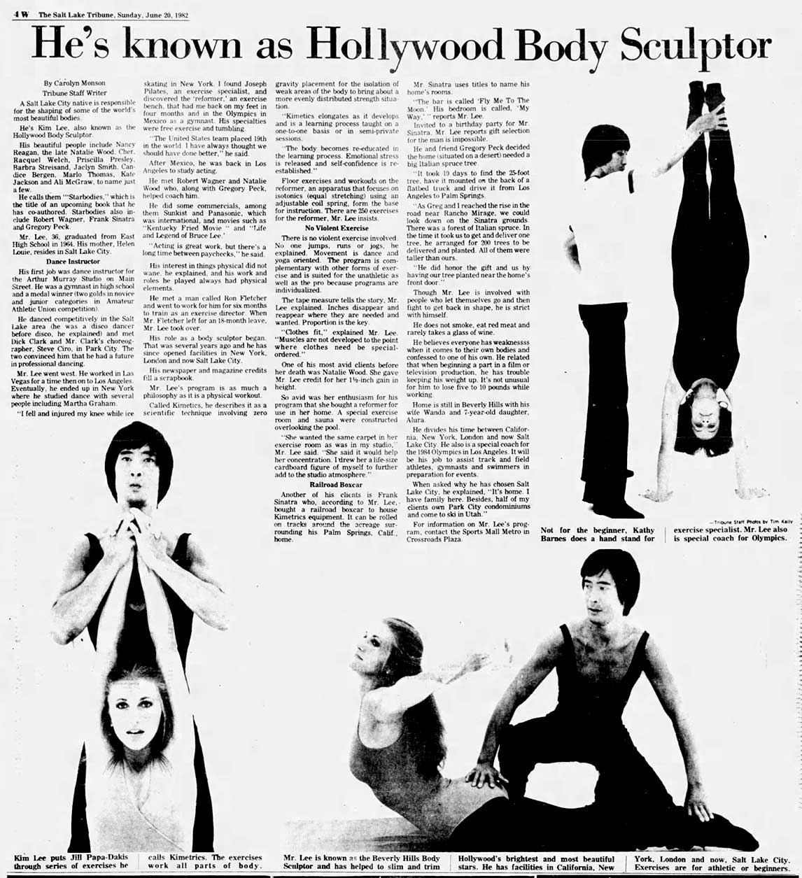 Kim Lee "He's Known as Hollywood Body Sculptor" pilates archive article