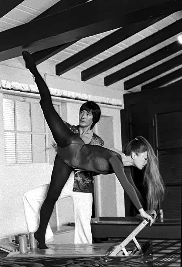 Kim Lee pilates instructor with Jane Seymore