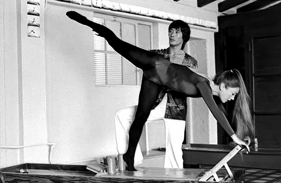 Kim Lee pilates instructor with Jane Seymore