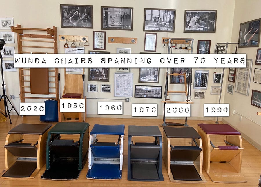 Original and Vintage Pilates Wunda Chair Collection throughout the Decades