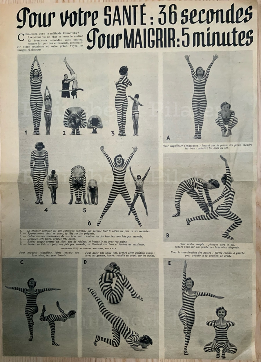 Six 36 Seconds Daily Must Pilates History Kounovsky Archive Article published in France
