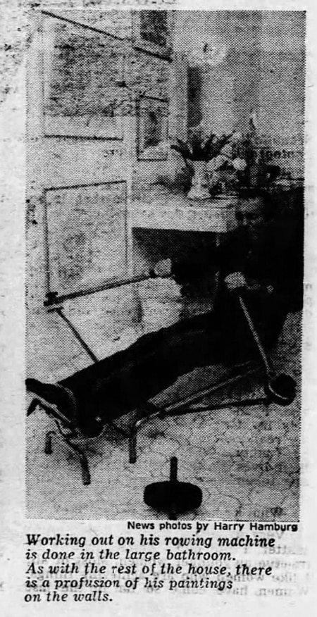 Francis Scavullo Photographer on rowing machine, pilates history article.