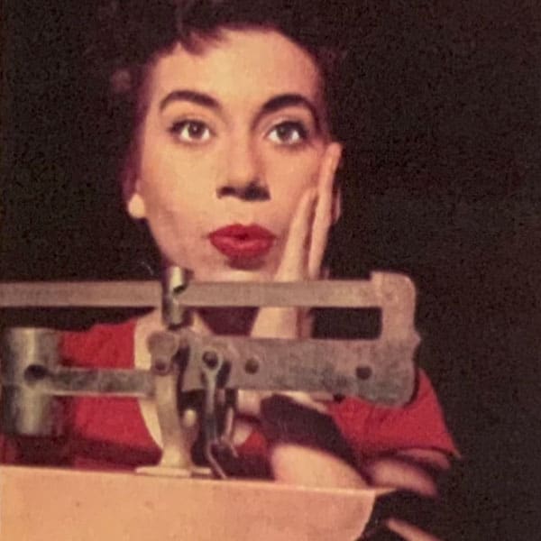 Elaine Malbin with scale - Pilates History Archive