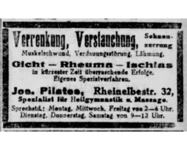 Joe Pilates in Germany: 1919-1926